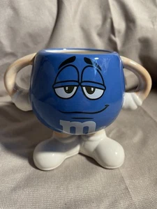 M&M Collectible Mug Ceramic Blue M&M Dual Handles - Picture 1 of 5