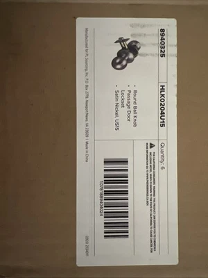 Round Ball Knob Passage Door Lockset (6 Pack)  Satin Nickel - Image 1 of 3