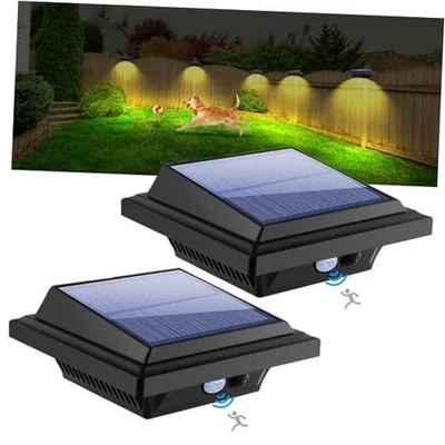  Solar Gutter Lights - Bright Solar Powered led Warm White Light_2 PCS Black - Image 1 of 4