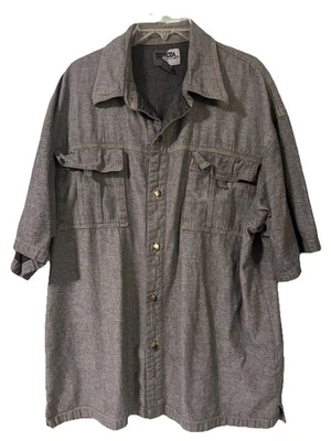 Dio Moda Men’s Casual Gray Short Sleeve Shirt Cotton Sz. XXL Button Up Pockets - Image 1 of 4