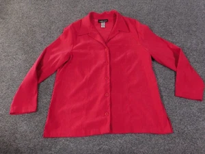 Chaqueta Sag Harbor para mujer 16 botones rojos cuello delantero manga larga elástica - Imagen 1 de 11