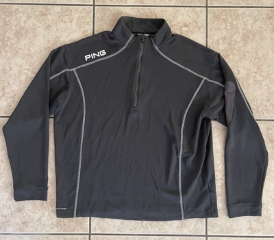 Blusa esportiva Ping Golf masculina manga longa grande 1/4 zíper cinza suéter atlético bola - Imagem 1 de 4