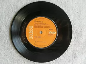 Elvis Presley Way Down Import Rock Pop 1970's 7" 45rpm Record Vinyl Single. - Picture 1 of 12