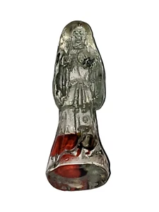 Clear Transparent 1.25" Pocket Santa Muerte Holy Death Grim Reaper Statue Mexico - Picture 1 of 3