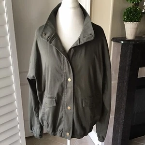 Barn Jacket Women XL Fatigue Green Car Coat Casual Snap Stretch Sleeves Tags NEW - Picture 1 of 24