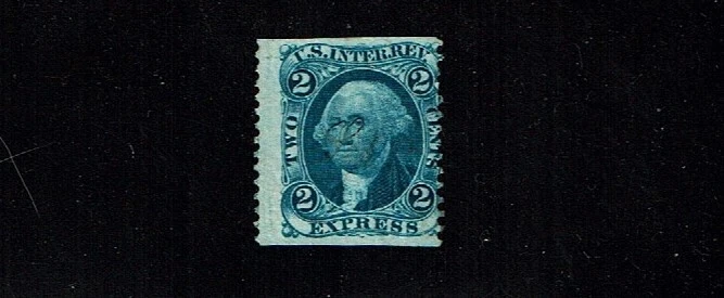 1862-71 Revenue First Issue Washington 2c Blue  Express Sc#R9b Part Perf Used ** - Image 1 of 1