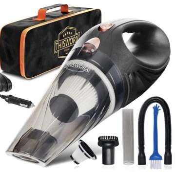 THISWORX Portable Car Vacuum Cleaner Corded Handheld Detailing 12V 3 attachments - Image 1 of 4