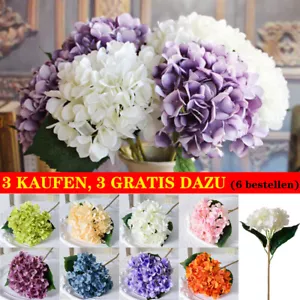 Künstliche Hortensie Fake Seidenblumen Strauß Hochzeit Haus Garten Dekoration - Bild 1 von 29