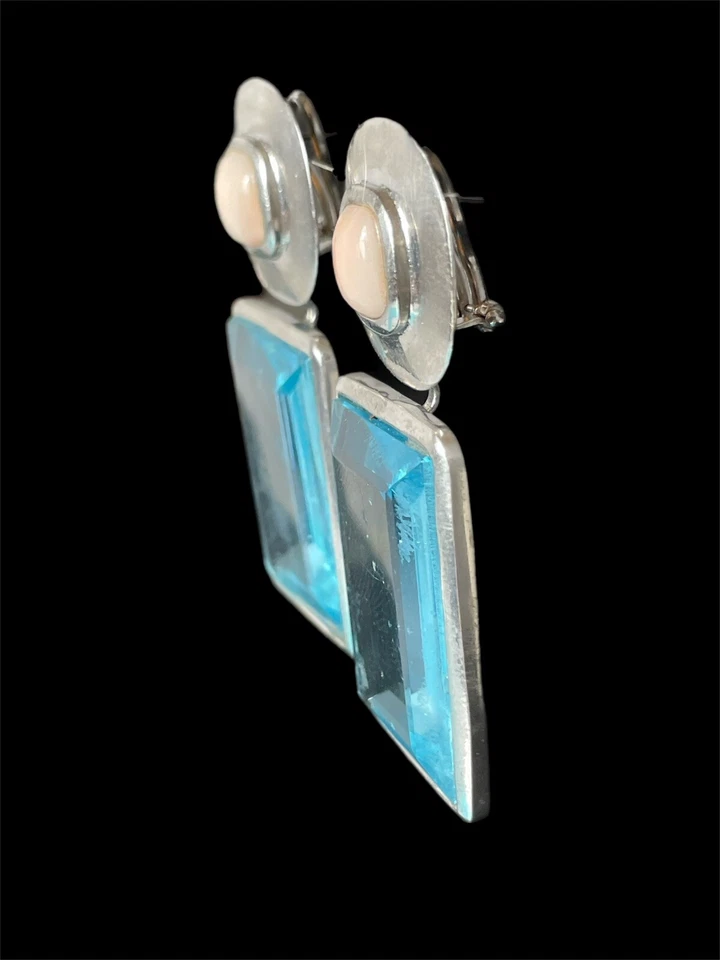 Orecchini topazio azzurro e Corallo - Immagine 1 di 4