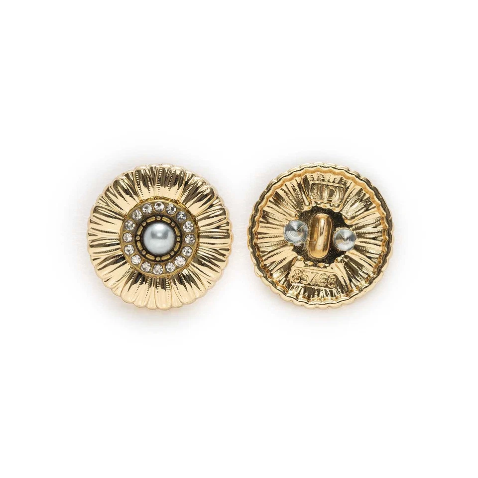 5pcs Shiny Pearl Metal Buttons Sewing Decor Clothing Shoes Hats Bag Jewelry 23mm - Image 1 of 2