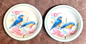 2 Vintage Lenox Summer Greetings Eastern Bluebird McClung Salad Plates 8.5" - Picture 1 of 4