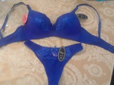 NUEVO Conjunto de sujetador y bragas sexy tanga bikinis para dama de parís rosa Foto 1 de 4