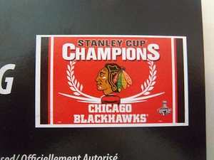 NHL CHICAGO BLACKHAWKS STANLEY CUP CHAMPIONS 3' x 5' POLYESTER FLAG - Picture 1 of 4