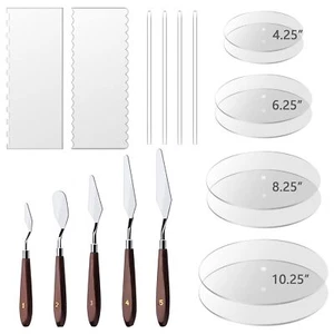 Acrylic Cake Disc Clear Cake Decorating Supplies with 8 Round Acrylic Discs 2... - Picture 1 of 6