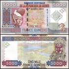 Guinea 5,000 Francs 2010 Unc 50Th Anniversary Logo At Right,Kinkon Hydroelectric