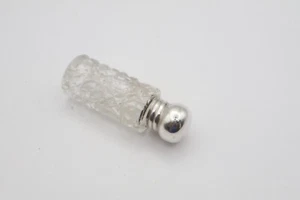 Botella perfumada de vidrio cortada con tapa de plata esterlina estampada de colección - Imagen 1 de 10