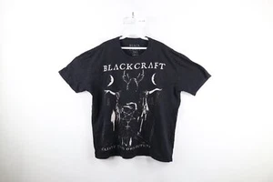 Black Craft Mens 2XL XXL Distressed Spell Out Deer Demon Satan T-Shirt Black - Picture 1 of 9