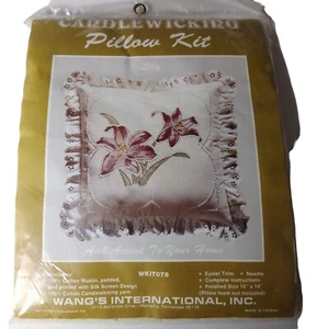 Wangs International Candlewicking Kit Vintage 1983 Lily Ruffle Pillow Kit 14x14 - Picture 1 of 6