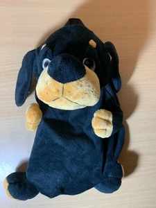 Small Kids Plush Dog Backpack Bag 30cm Tall Pre-Owned Black - Picture 1 of 3