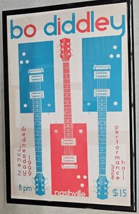 Bo Diddley 1999 Nashville Concert Poster 11 X 17 Framed - Picture 1 of 2