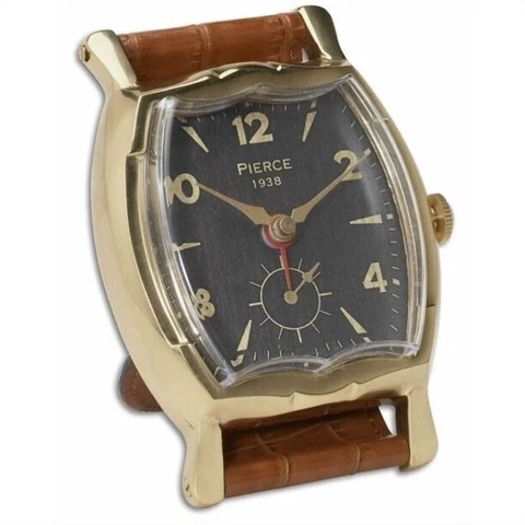 Oversized Pierce 1938 Replica Tank Wristwatch Style Desk Mantle Clock; Timeworks Cover