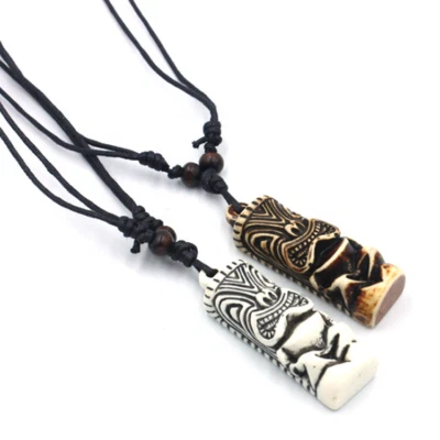 Collar Cadena Tiki Jojeria de Playa Para hombre Mujer  Hawaiano Ajustable - Image 1 of 4