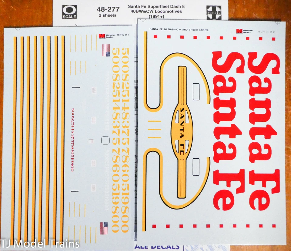 Microscale Decal #48-277 Santa Fe Warbonnet GE Dash 8 and Dash 9 Diesels (1991+ - Image 1 of 1