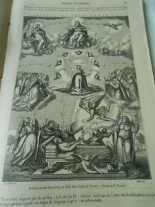 Peinture Murale de l'église de Péronne 1863 Gravure Old Print - Foto 1 di 1