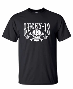 Camiseta Lucky13 Todas las Tallas Envío Gratuito Camisetas regulares Unisex Negras Reino Unido - Imagen 1 de 2
