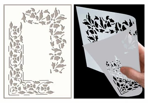 Angolo Stencil Bordo Pittura Vintage Pareti Mobili Artigianato Riutilizzabile BO31 - Foto 1 di 21