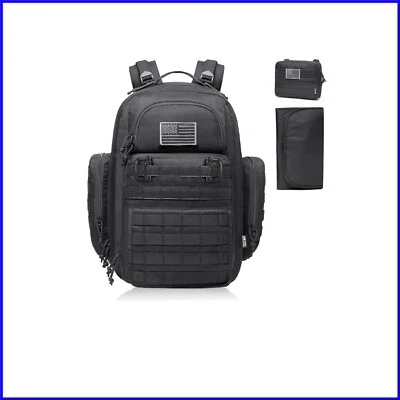 Bolsa de pañales táctica multifuncional con bolsillos aislantes - perfecta para papás Foto 1 de 4