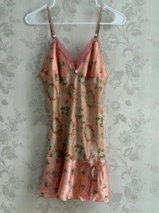 Vintage Victoria’s Secret Schlupfkleid rosa Blumen Gr. M Shabby Chic Y2K Fairy Coquette - Bild 1 von 12
