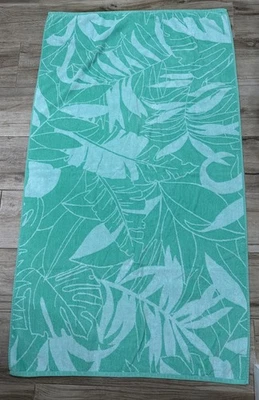 Tommy Bahama Lavish Leaves Beach Towel Aqua/Seafoam 34”x 62” EUC - Image 1 of 4