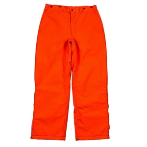 VTG Woolrich Blaze Orange Gore Tex Hunting Snow Pants Insulated FLAW USA Size M - Picture 1 of 16