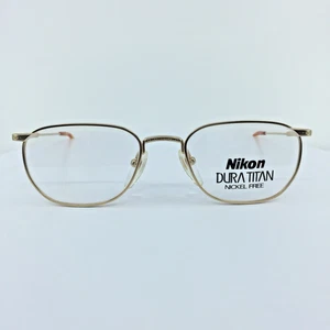 New Vintage Nikon Dura Titan DT 4203 Eyeglass C. Satin Gold 50-19mm Frame Japan - Picture 1 of 16