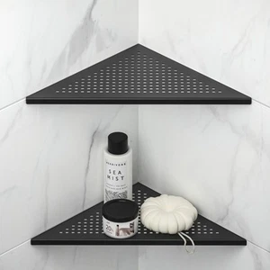 Corner Shower Shelves, 12" Matte Black 304 Stainless Steel Recessed Shelf for... - Picture 1 of 7