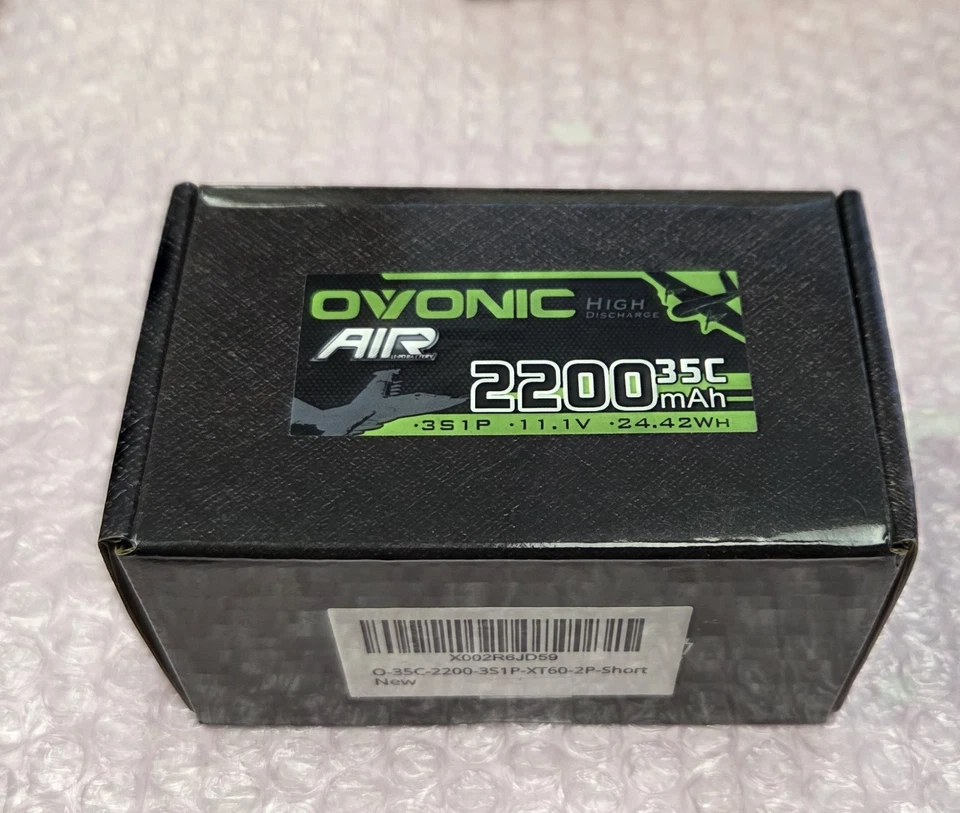 Two Ovonic AIR 2200mAh 35C LI-PO battery 3S1P 11.1V Dean style T connector RC - Image 1 of 3
