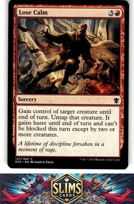 Magic the Gathering MTG Dragons of Tarkir Lose Calm #147 Buy 2 Get 1 - Image 1 of 2