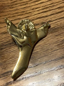 Vintage 82' Jewelry Valerie Skidmore Religious JESUS Gold Tone Pendant - Picture 1 of 7
