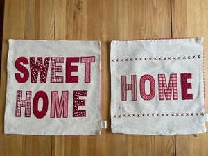2 x Kissenbezug, Kissenhülle, Reißverschluß, ca. 40x40, Motiv: Sweet Home - Bild 1 von 8