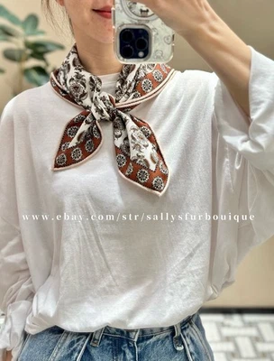 Sallys 70% Cachemira y 30% Seda Bufanda Estampado Paisley Doble Cara Cuello 26" Foto 1 de 4