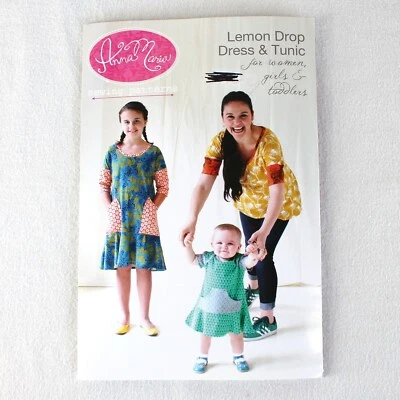 Anna Maria Horner Sewing Pattern Lemon Drop Dress Tunic for Women Girls Toddlers - Image 1 of 3