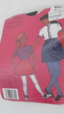 Medias de nailon vintage para niñas paquete sellado negras talla 12-14 Foto 1 de 4