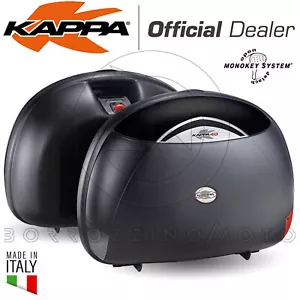 KAPPA K40N COPPIA VALIGIE BORSE RIGIDE LATERALI NERE MONOKEY UNIVERSALI PER MOTO - Imagen 1 de 5