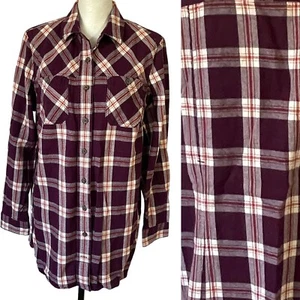 Duluth Trading Co Flannel Shirt Women's S Plaid Long Sleeve Pockets - Picture 1 of 8