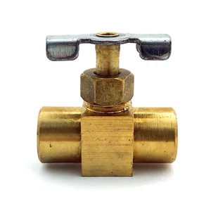 Brass Needle Valve ¼” Female to Female, NPT | Parker NV109P-4 | 1 pc - Picture 1 of 6