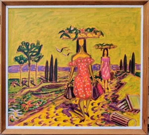 Erik Larsen (1902-1975): TWO WOMEN IN MEXICAN LANDSCAPE - Picture 1 of 8