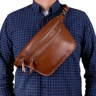 Leather Belt Bag - Genuine Waist Bag - Fanny Pack - for Man Woman brown