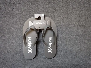 NEW Hurley Men's Flip-Flop Sandals Black/White 12 (HU6) - Picture 1 of 5