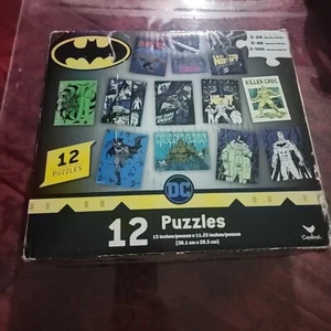 DC Batman 12 Puzzle Set (11 Out Of 12 Complete) Cardina l- 1 Puzzle Missing 2pcs - Picture 1 of 24